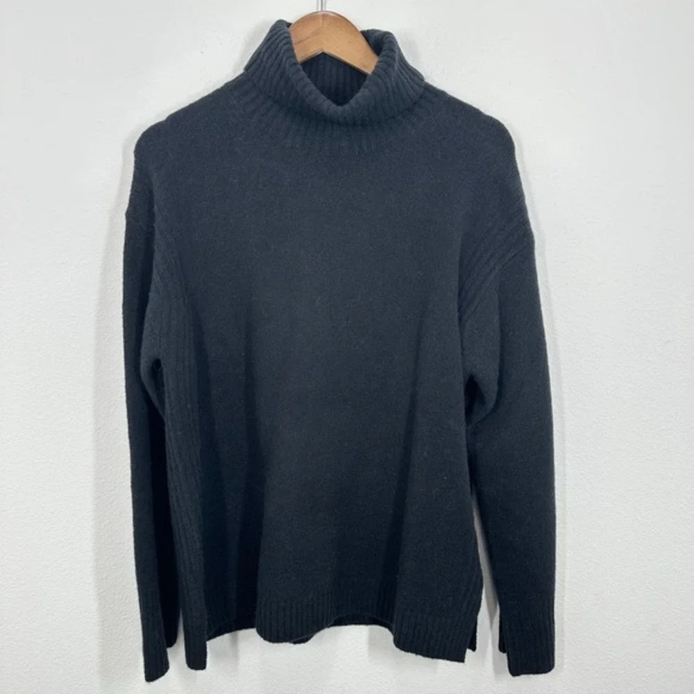 J. Crew Womens Turtleneck Sweater Supersoft yarn Alpaca Wool Blend Black‎ Small